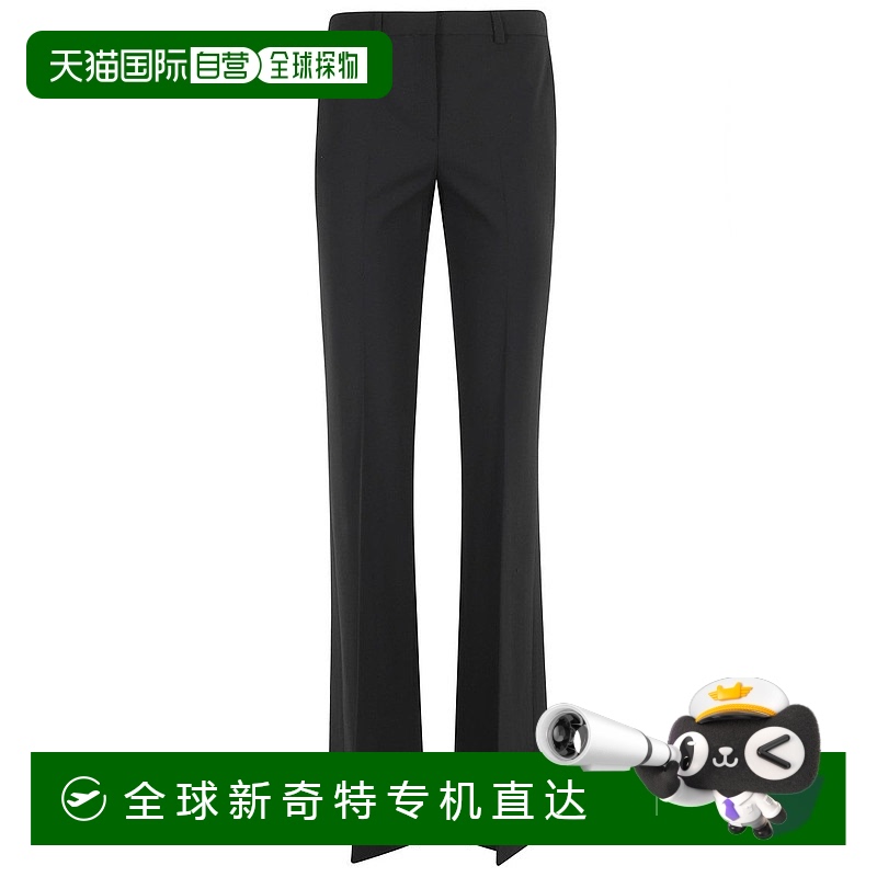 自营 Tailored Black Wool Blend Theory Pants - black 【美国奥