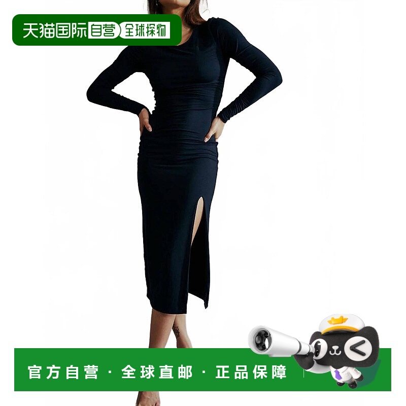 自营chaserVedaa Licorice Midi Dress In Black - black 美国奥