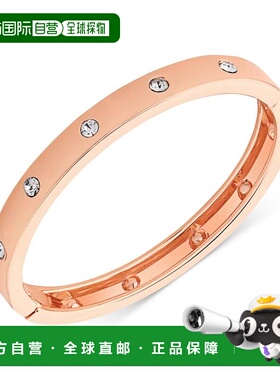 1h可退 【美国直邮】玫瑰金色铰链手链，镶嵌透明宝石手镯配饰