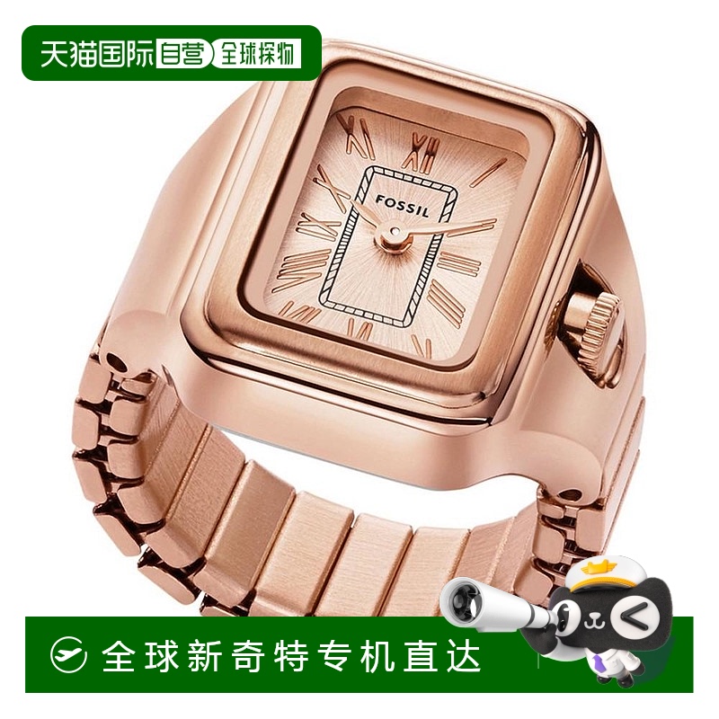 【美国直邮】fossil 女士 休闲手表化石进口表盘玫瑰玫瑰金金色