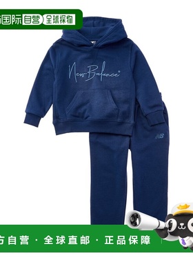 自营New Balance 2pc Fleece Hoodie & Jogger Set - blue 美国奥