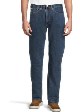 自营Men's Levi's 505 Jeans  Blue Denim Stretch Belt-Loop Str