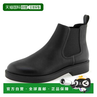 自营Women Black Toe Boots Round Poshan Aerosoles Leather