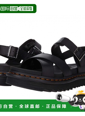 1h可退 美国直邮Dr. Martens Voss II 黑色凉鞋罗马鞋