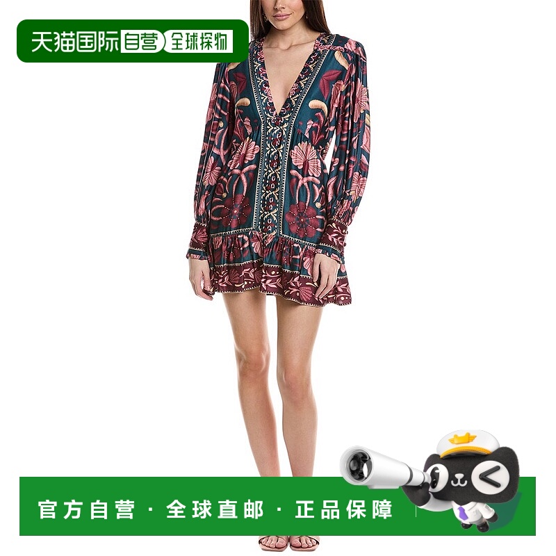 自营FARM Rio Seasheel Tapestry Mini Dress - multi 美国奥莱直