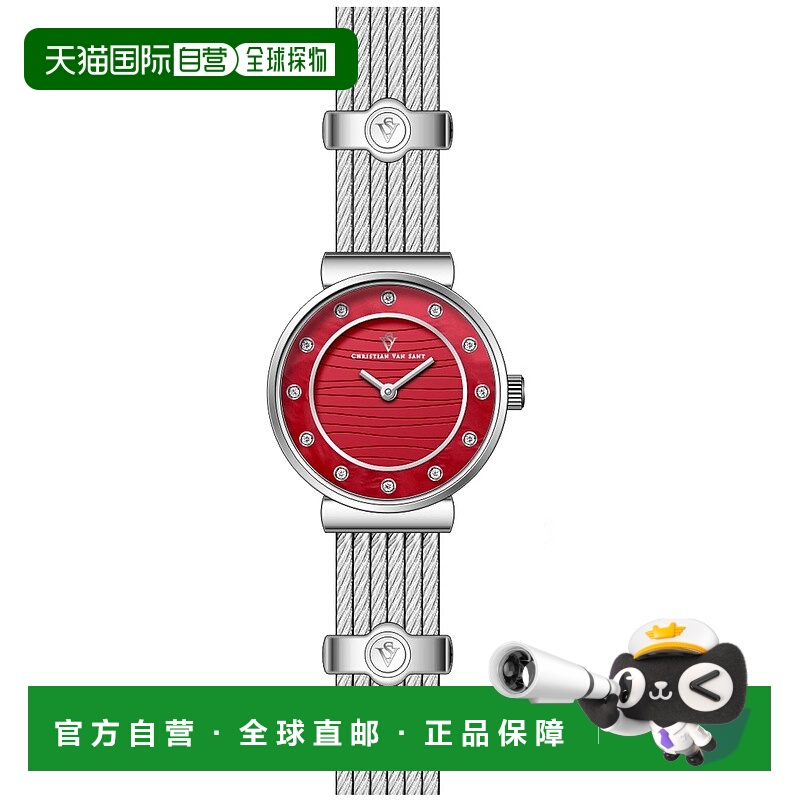 自营Christian Van Sant女式Cavo红色表盘手表-红色 美国奥莱直发