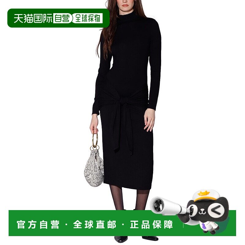 自营Walter Baker Celeste Midi连衣裙-黑色 美国奥莱直发