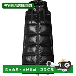 自营Save the Duck Women's Iria Long Hoded Puffer Vest, Black