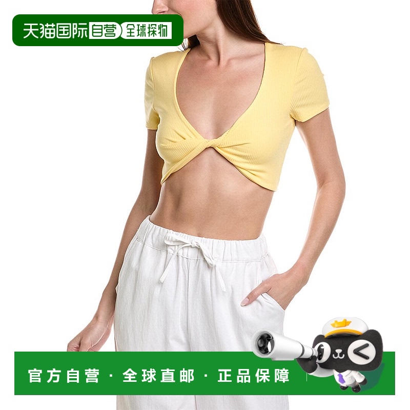 自营 l spaceL*Space Isla Top - 黄色 美国奥莱直发短袖上衣
