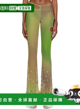 1h可退 香港直邮潮奢 Gcds 女士 绿色 Sita Drops 长裤 SS23W2604