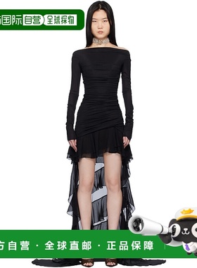 1h可退 香港直邮潮奢 Blumarine 蓝色情人 女士 黑色 Chiffon Tra