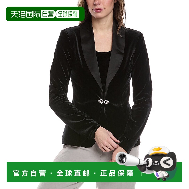 自营 Joseph Ribkoff 2pc Velvet Jacket & Tank Set - black 美