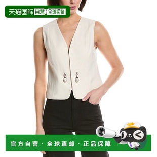 自营A.L.C. Leo Linen-Blend Vest - white 美国奥莱直发