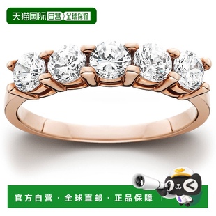 14K 自营pompeii31 石圆形切割钻石结婚周年纪念戒指 玫瑰 克拉