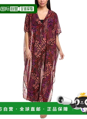 自营Johnny Was Afeni Silk-Blend Maxi Caftan - red 新款 美国