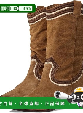 自营Bernardo Fremont Western Boots Women's Brown Suede Block