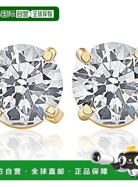 自营 pompeii3螺丝后盖 1 克拉 T.W.真钻石耳钉有 14k 白金或黄金