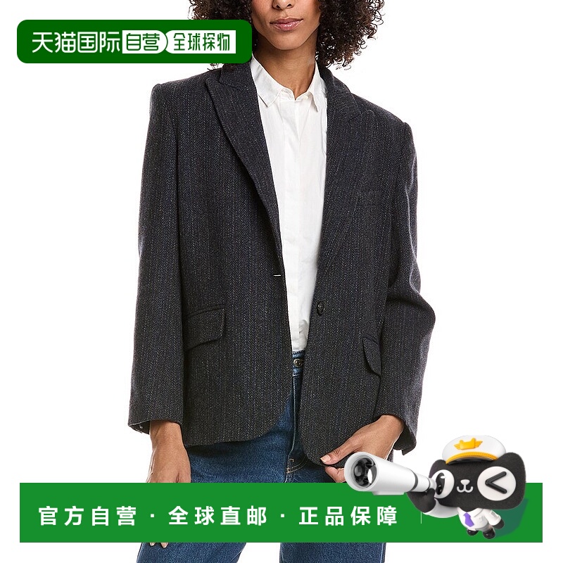 自营ba&sh Peace Wool Blazer - blue 美国奥莱直发