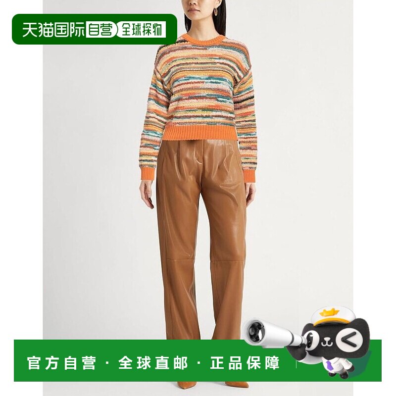 1h可退 【美国直邮】ALANUI女士毛衣长袖圆领针织连帽条纹女装流