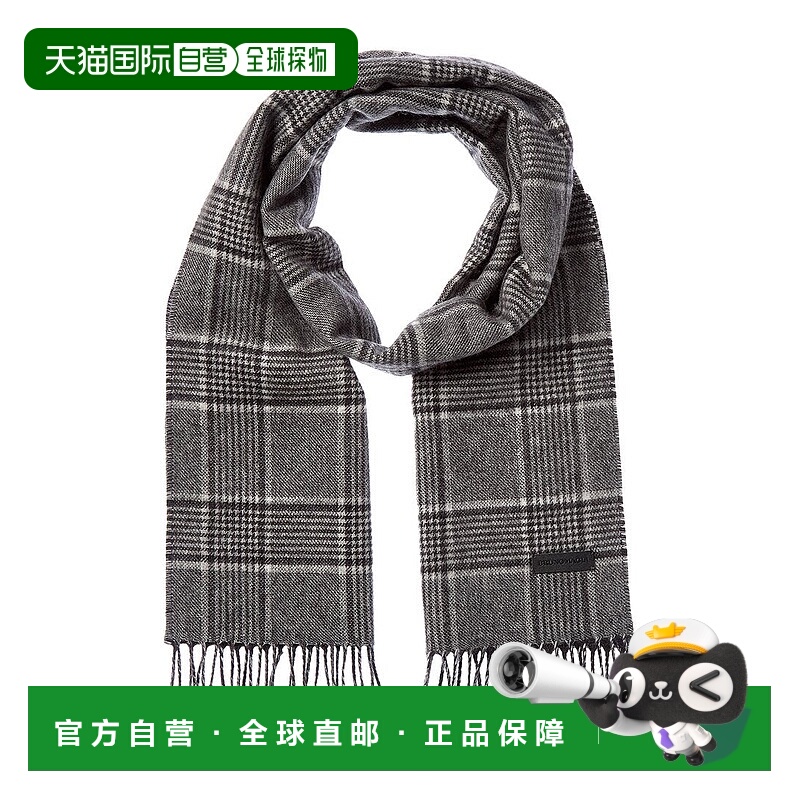 自营Bruno Magli Silk & Cashmere-Blend Scarf - black 美国奥莱