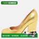 Rossi Pumps Gold Leather 自营Sergio Toe Textured Round gol