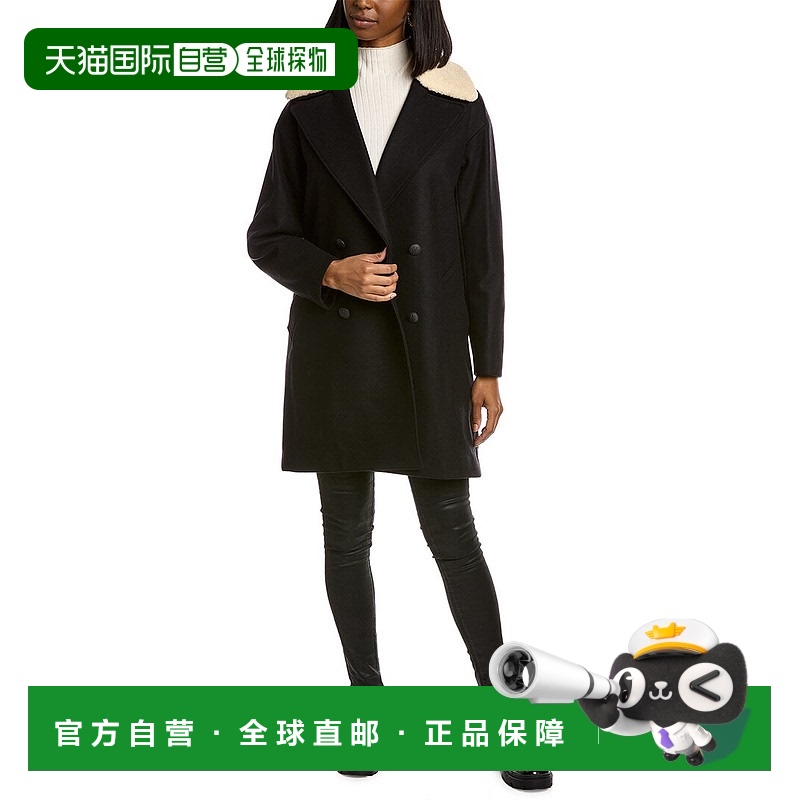 自营 rag & bone Mina Cocoon 羊毛混纺大衣 - 黑色 美国奥莱直发