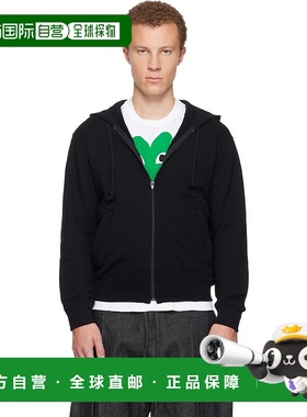 1h可退 香港直邮潮奢 comme des garcons play 男士 黑色 Zip Rev