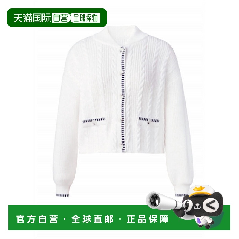 自营525 america女式Tana Cable Whip Stitch Bomber开衫，漂白白