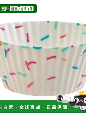 自营 Trudeau 硅胶标准松饼烘焙杯，白色五彩纸屑，12 件套 - 白