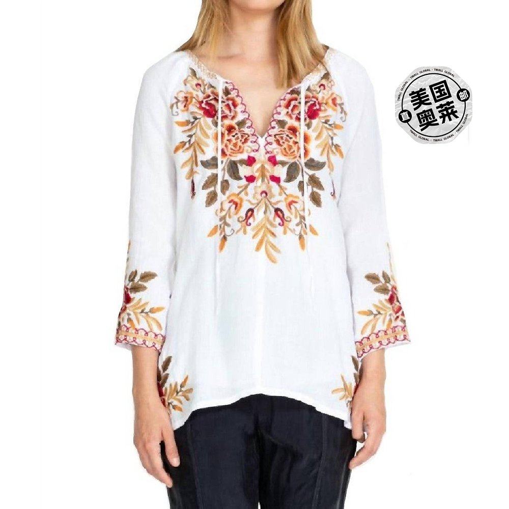 johnny wascharlotte peasant blouse in white - white 【美国奥