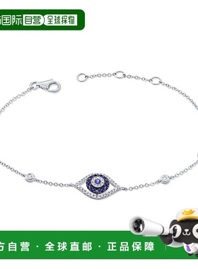 自营 sabrina14k 金蓝宝石和钻石邪眼手链 - 白色 美国奥莱直发