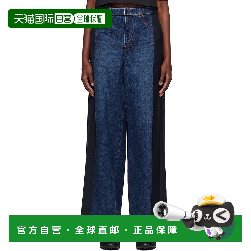 1h可退 香港直邮潮奢 Sacai 女士 黑色 & 海军蓝 Denim & Suiting