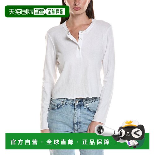 自营James Perse Shrunken Henley - white 美国奥莱直发上衣