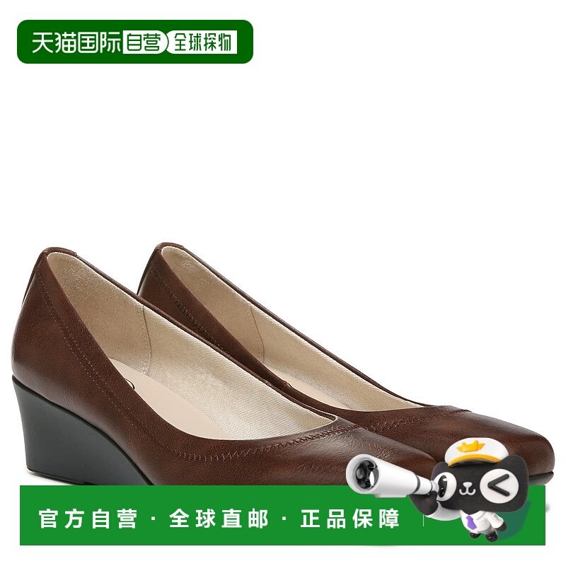 自营LifeStride Groovy Pumps Women's Brown Leather Square Toe