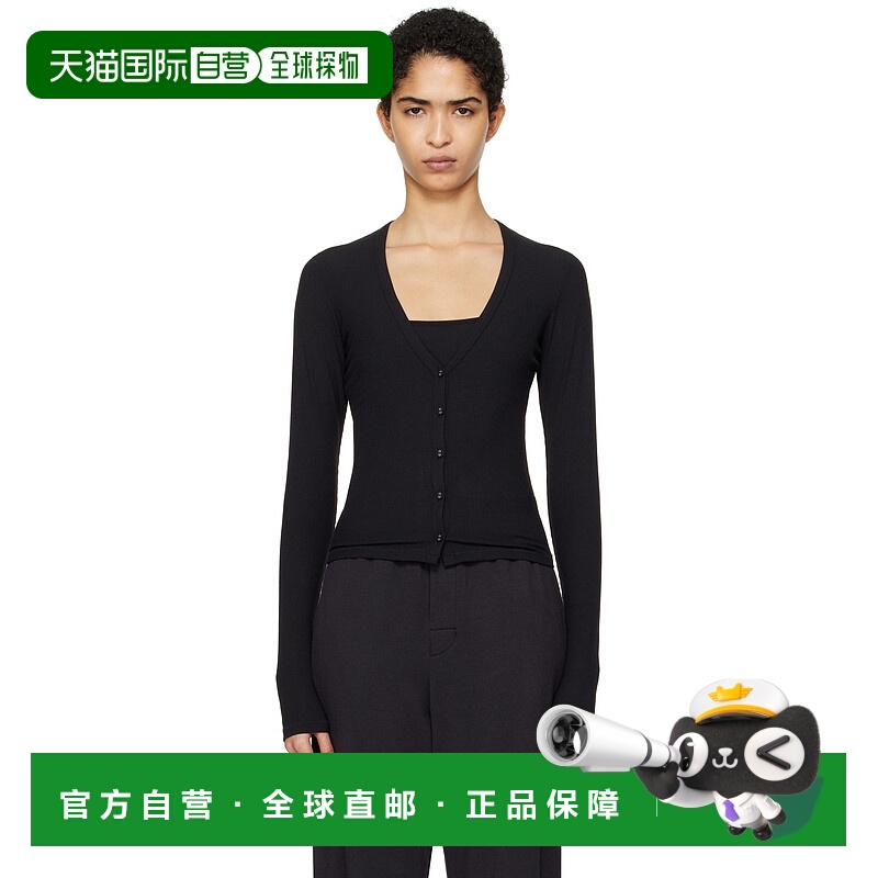 1h可退 香港直邮潮奢 SKIMS 女士 黑色 Soft Lounge 开衫 LSLST67