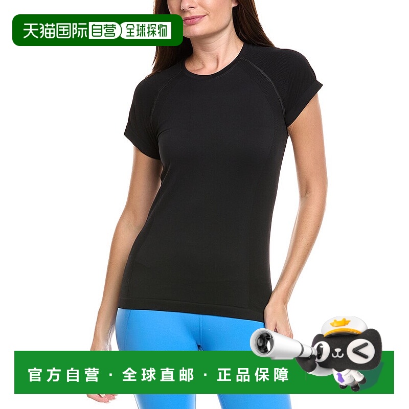 自营sweaty betty汗水贝蒂运动员无缝训练T恤-黑色 美国奥莱直发