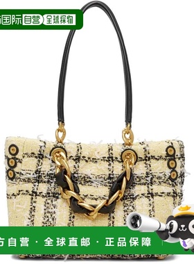 香港直邮潮奢 Balmain 巴尔曼 女士 黄色 Plaid Tweed 1945 托特