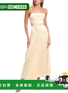 自营 avantlook前卫系带米裙-米色 美国奥莱直发连衣裙
