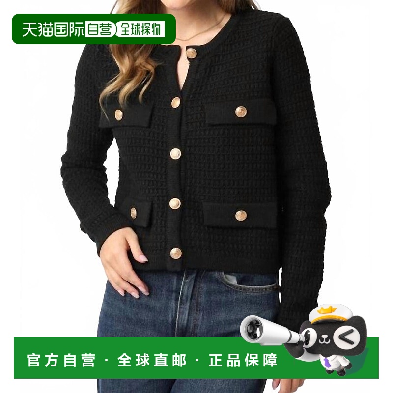 自营olivaceousMaci Knit Button Cardigan In Black - black 美
