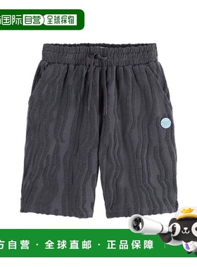 自营Scotch & Soda Mid-Length Towelling Jacquard Short - blac