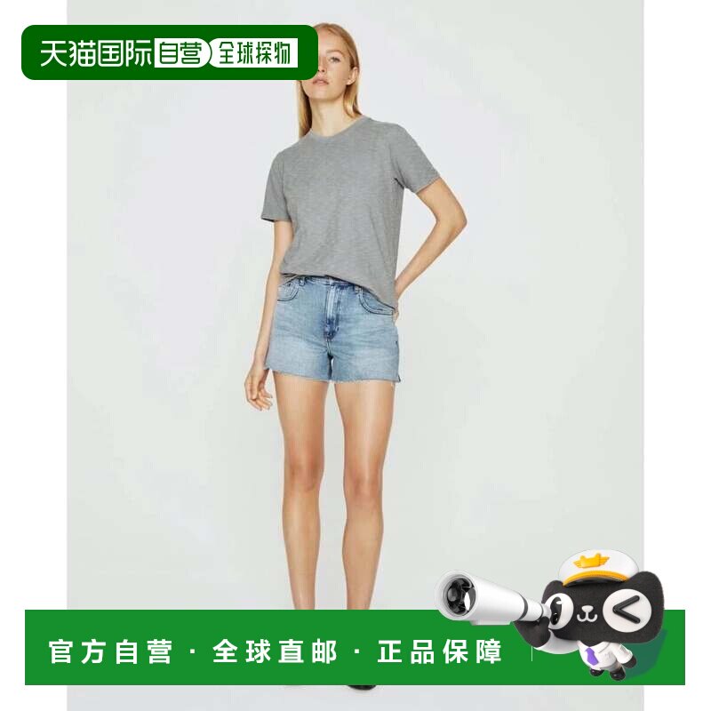 自营ag jeans女式AG牛仔裤Hailey短裤蓝色牛仔毛边男友KFC513-蓝