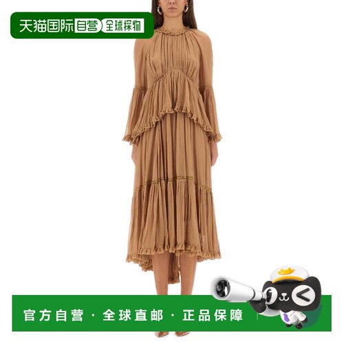 自营zimmermannHypnotic Peplum Ruffle Dress - brown 美国奥莱
