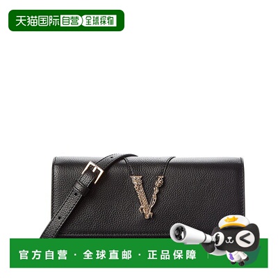 自营 Versace Virtus皮革链钱包-黑色 美国奥莱直发范思哲斜挎包