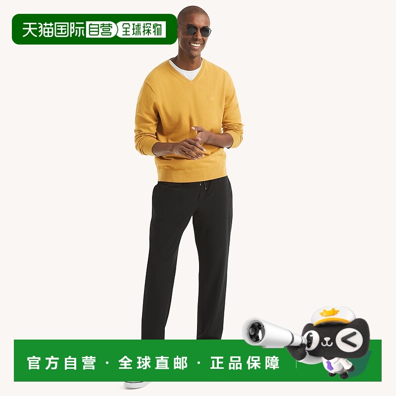 自营 Nautica男式Navtech V领毛衣-蜂蜜芥末色 美国奥莱直发