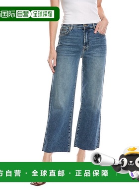 自营7 for all mankind7为全人类Alexa Felicity剪裁牛仔裤-蓝色