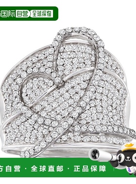 自营 925 纯银 Ross-Simons 钻石心形戒指 - 白色 美国奥莱直发