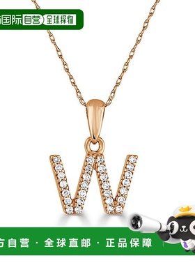 自营 sabrina14k 玫瑰金和钻石初始项链 - 玫瑰 w 美国奥莱直发