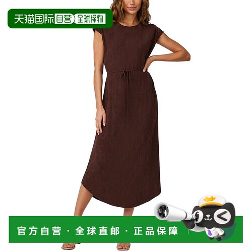 自营Bella Dahl Cap Sleeve Midi Dress - brown 美国奥莱直发
