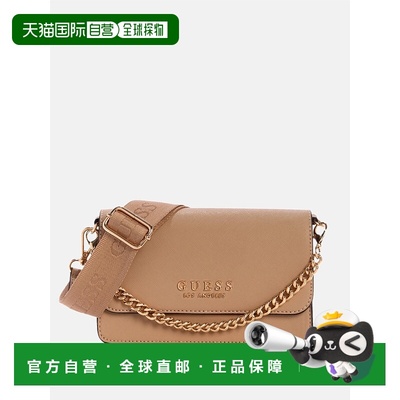 自营 guess英迪拉折叠式迷你十字架-焦糖色 美国奥莱直发斜挎包