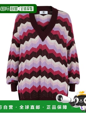自营 m missoni大V领ZigZag毛衣-淡紫色粉白色 美国奥莱直发长袖